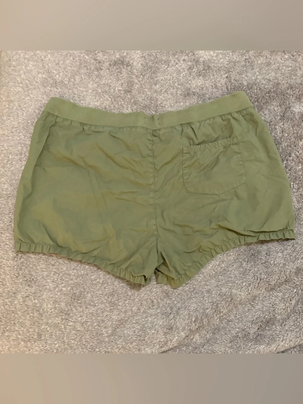 Lou & Grey Olive Green Drawstring Elastic Waist Khaki Utility Shorts sz Large